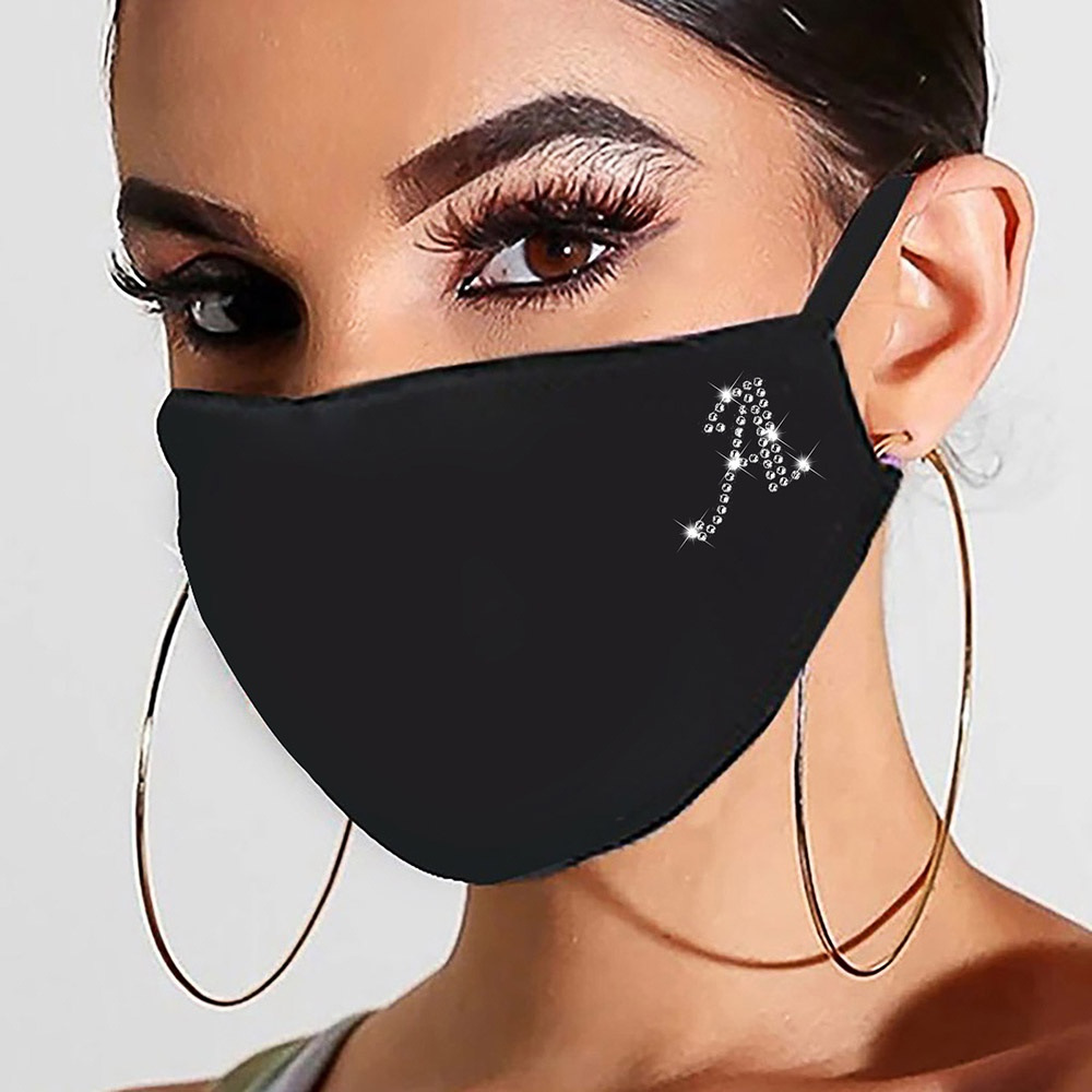 3PCS Diamond Letter Mouth Cover Masks Windproof Warm Dustproof Masks